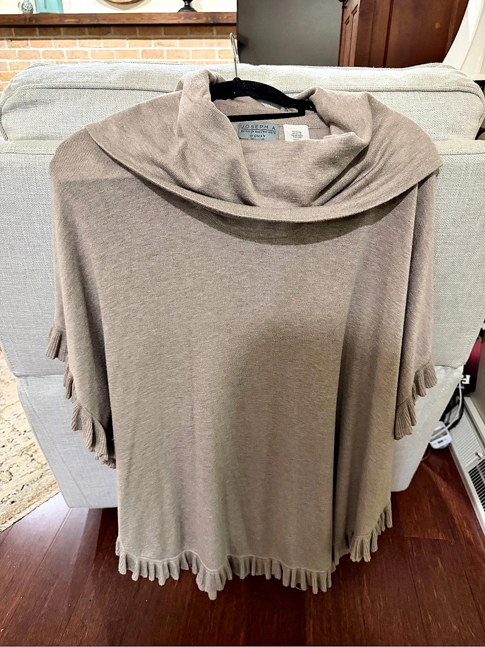 Joseph A Fringe Poncho Sweater Like New